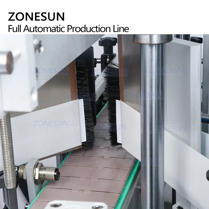 ZONESUN ZS-FAL180C9 Настольная автоматическая линия для наполнения квадратных бутылок с эфирным маслом и двусторонняя этикетировочная машина