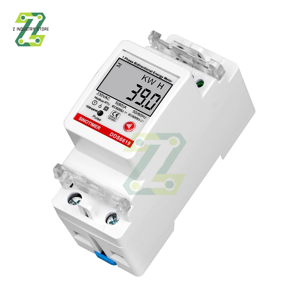 DDS6619-039 Rail Type Multi-function Single-phase Electric Energy Meter With RS485 Modbus Voltage Current Frequency Meter