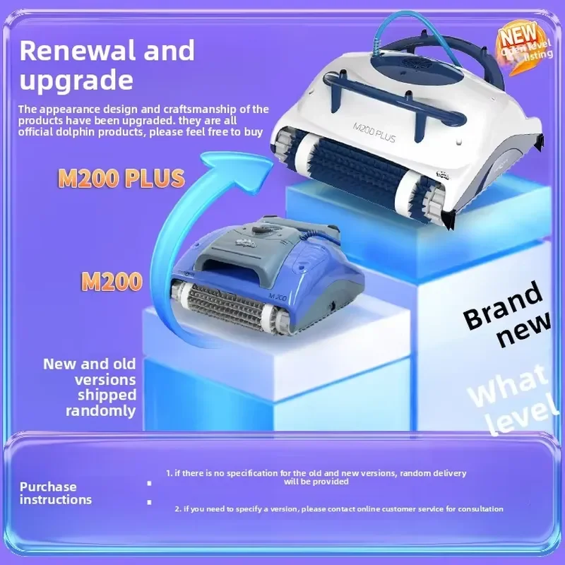 M200 PLUS Dolphin Swimming Pool Vacuum Cleaner Fully Automatic Underwater Cleaning Turtle for Pool Bottom and Wall