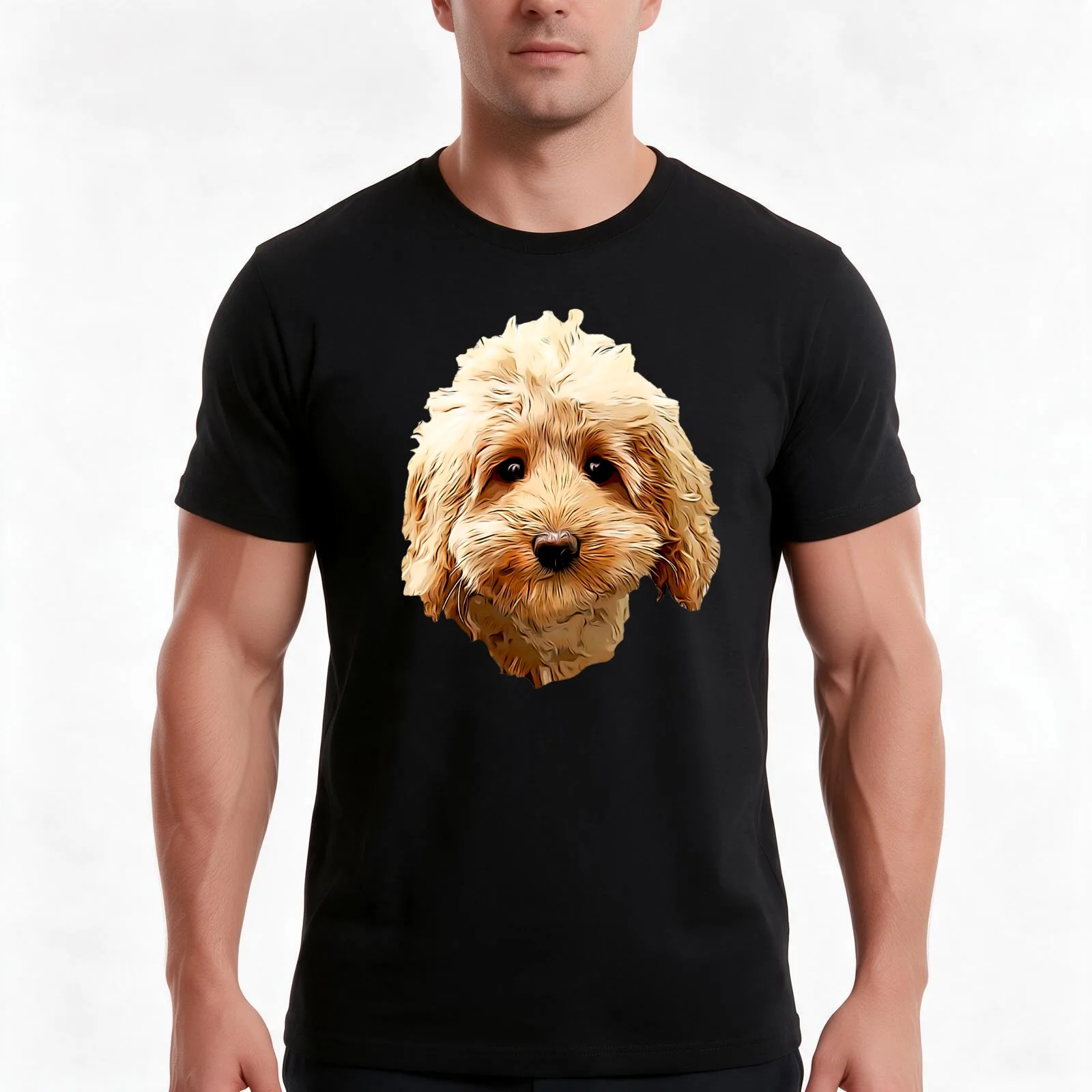 Cavapoo Cockapoo Doodle Cuteness T-Shirt, Summer Casual Cotton Tee, Oversized Streetwear Tops, Vintage Graphic Print
