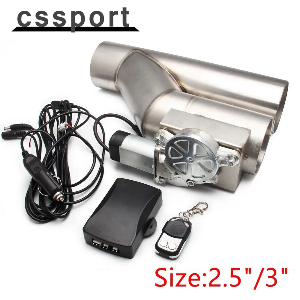 

Universal 2.5'' 3" Electric Exhaust Cut Out Valve Y Pipe Exhaust Pipe Muffler with Wireless Remote Control