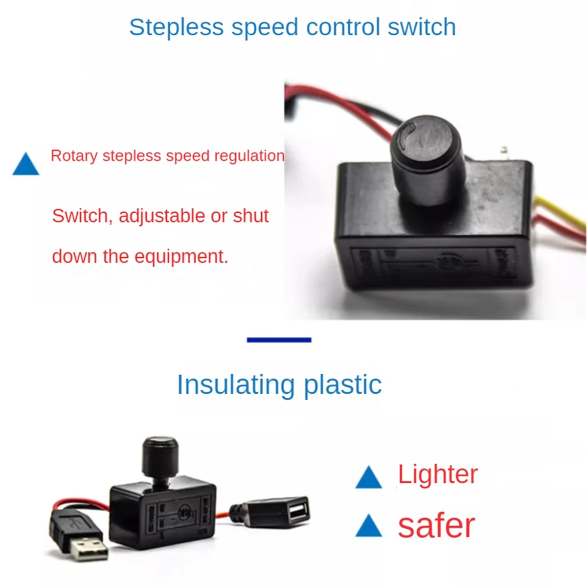 Regulator USB DC5V 25W Taśma LED Pokrętło ściemniacza Kabel USB żeński na męski do lampki biurkowej USB Wentylator USB