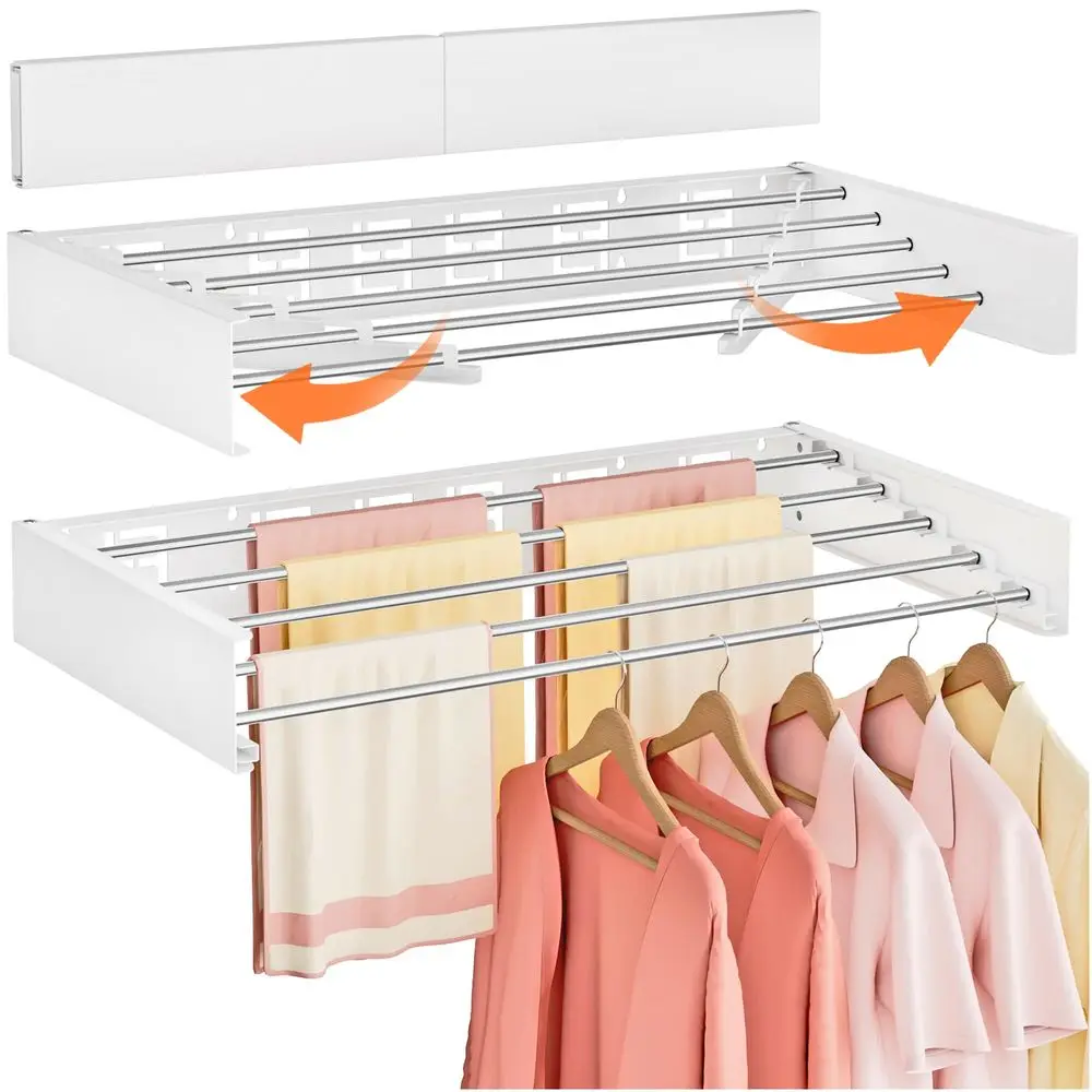 

Настенная складная сушилка для белья, складная сушилка для одежды, невидимая, компактная, выдвижная, экономит место, для полотенец