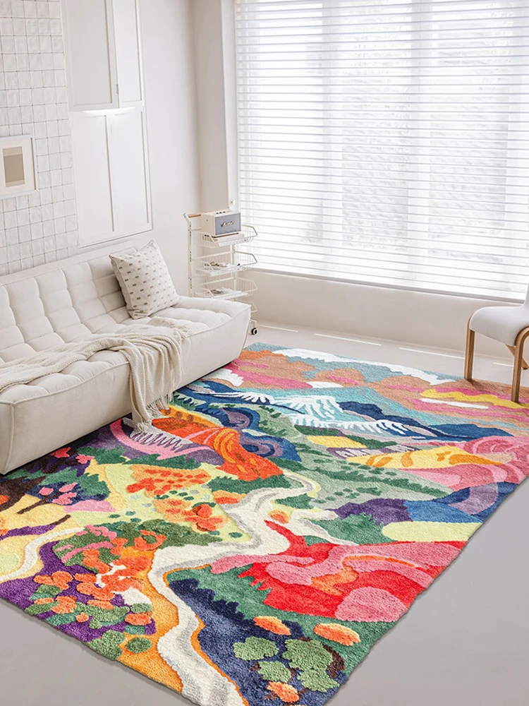 

Красочный ковер для гостиной, толстый пушистый ковер для детской комнаты, декор без клея, большой ковер для спальни, прикроватное одеяло, коврик для гардероба для девочек