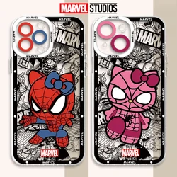 Przezroczyste, miękkie etui na telefon Spider Man Cartoon Cute do iPhone'a 12 Pro 16 XS Max 11 XR 15 16 Plus 14 16 Pro Max 13 Mini