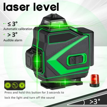 8 Lines/12 Lines/16 Lines 4D Laser Level Green Line Self-Leveling 360 Horizontal And Vertical Super Powerful Laser Green Beam