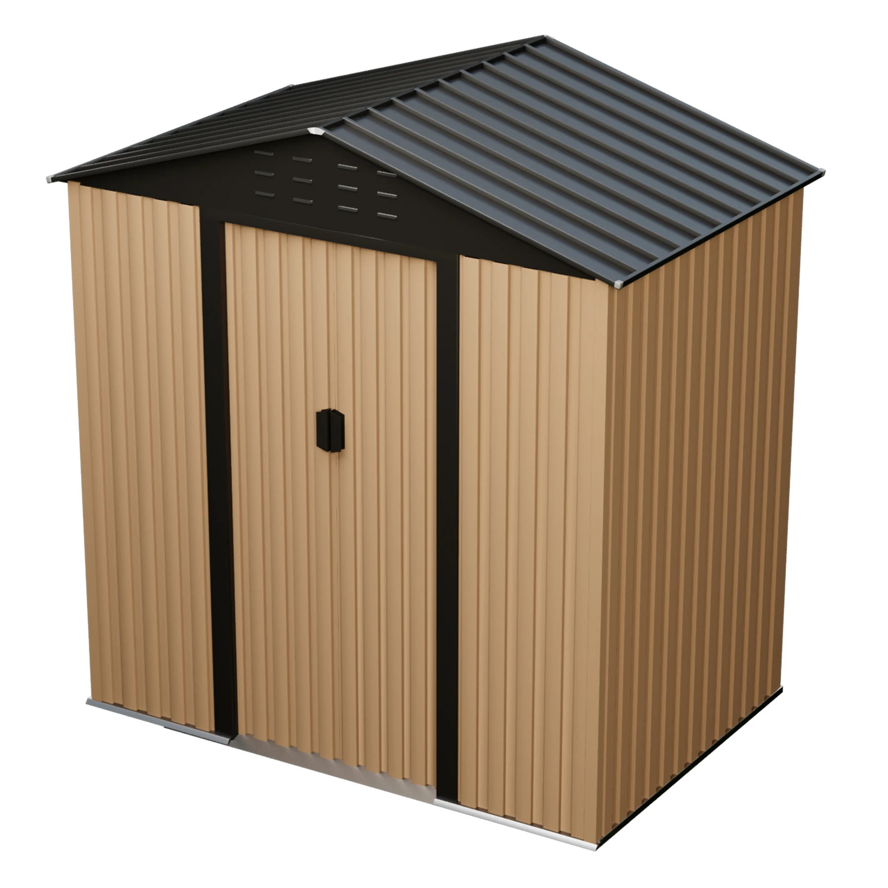 Metal Garden Shed, Outdoor Storage Shed 6FT x 4FT, Metal Utility Tool Storage Shed with Door & Lock, Waterproof Roofs