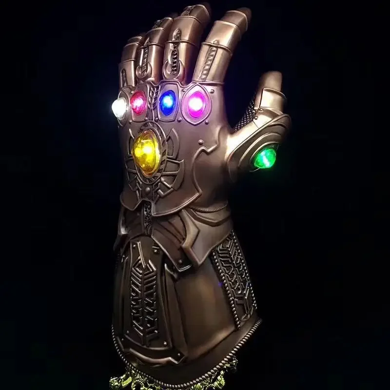 Cosplay 1/1 War Infinity Gauntlet Thanos Gloves LED Light  gem stone Arm Costume Fancy Dress party Anime stage show props gift