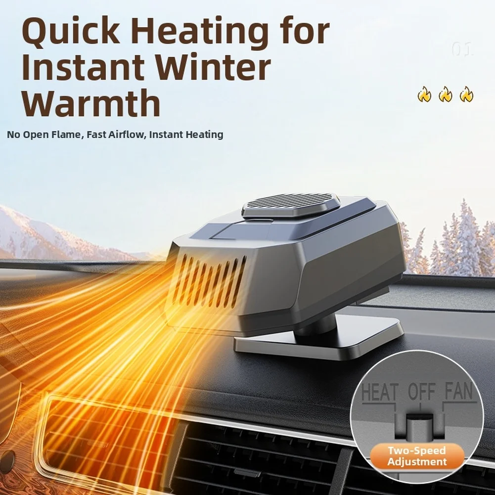 

Автомобильный обогреватель для стекол, быстрый нагрев, две температурные настройки, регулировка потока воздуха на 360°, компактный, портативный