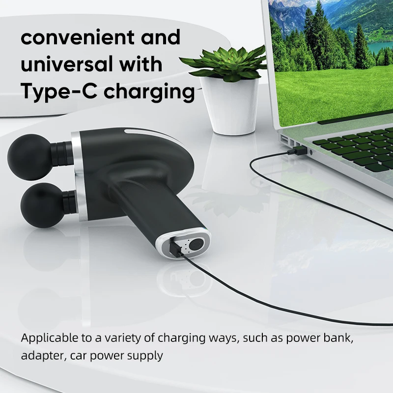 Profesjonalny pistolet do masażu z podwójną głowicą Relaksująca grupa mięśni Pistolet powięziowy Masażer dwugłowy