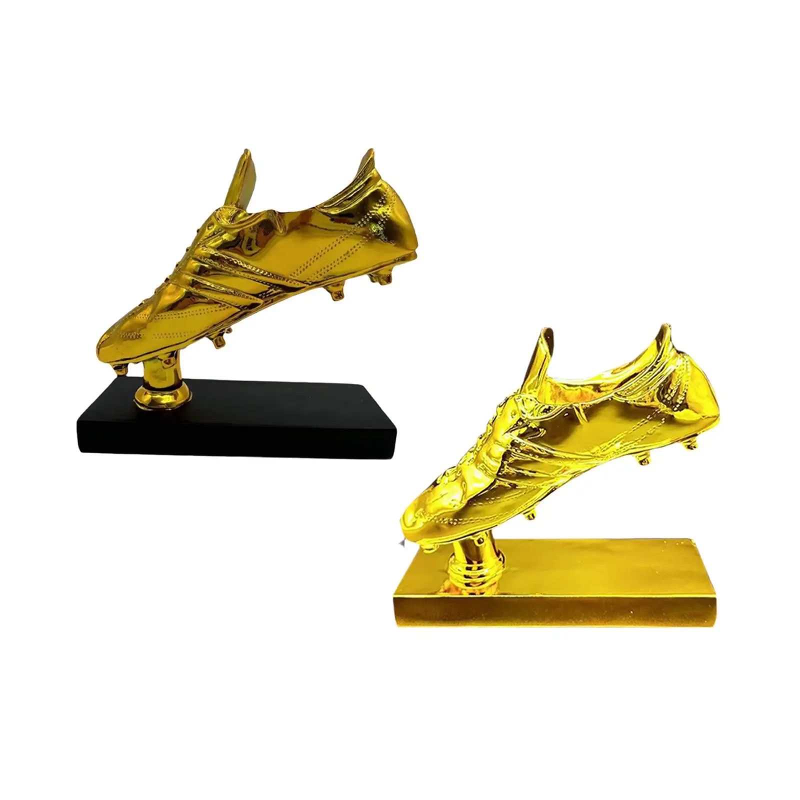 

Golden Boot Soccer Trophy Sculpture Collectible Shoe Crafts Figurine Resin Trophy for Living Room Home Decor Cabinet Entrance