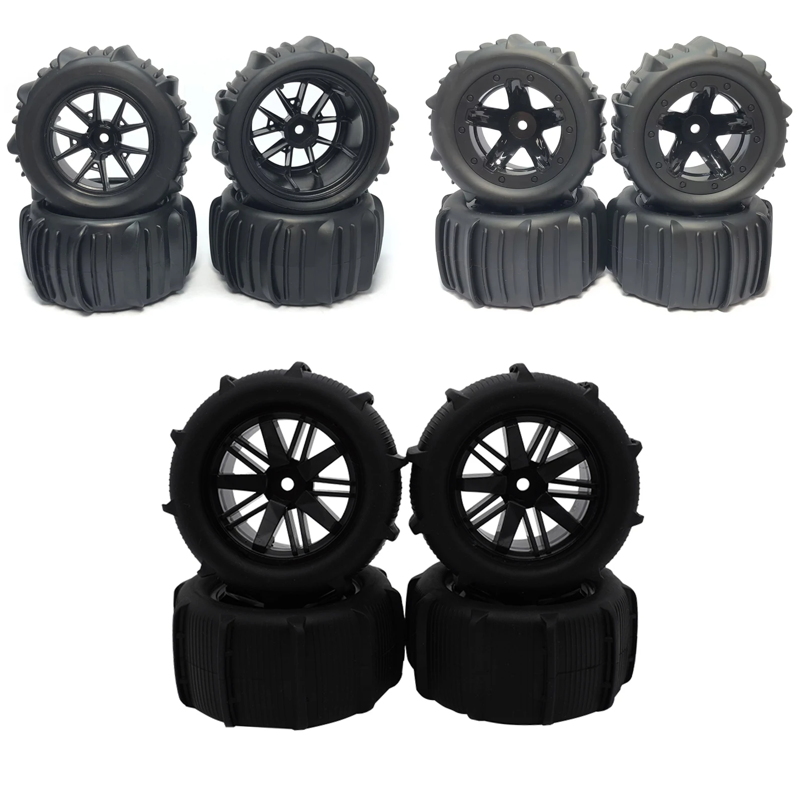 4 pièces 84mm/81mm pneus de sable de neige en caoutchouc antidérapant roue de pneu 12mm HEX pour 1/12 1/14 1/16 1/18 Wltoys 144001 MXJ HBX SCY RC voiture tout-terrain