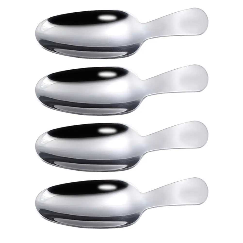 

4pcs Stainless Steel Tea Scoop Short Handle For Loose Tea Coffee Ice Cream Dessert Kitchen Office Use Portable Tool