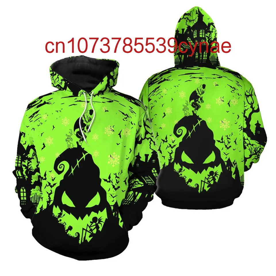 Disney Oogie Boogie Hoodie 2024 New Casual Street Fashion Men's and Women's Long Sleeve Hoodie