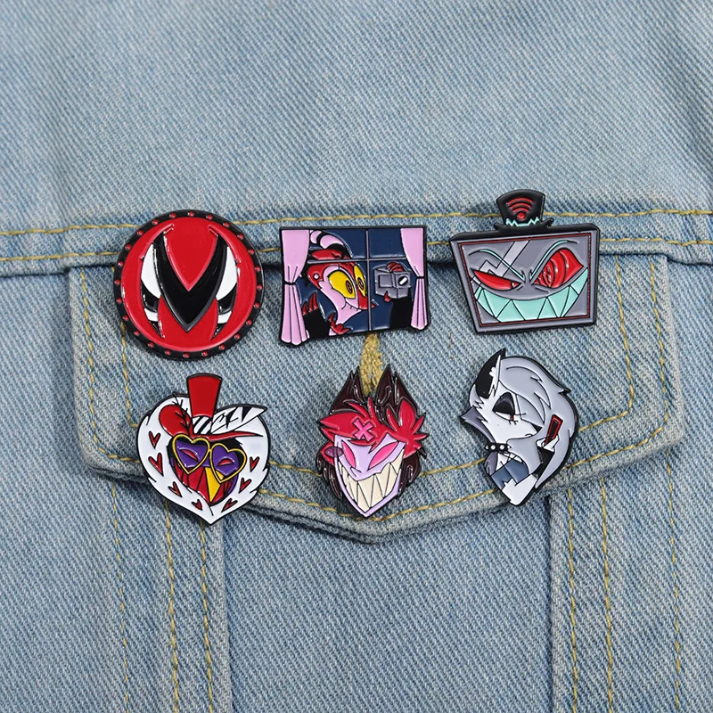 

Металлические эмалевые значки Hazbin Hotel: модные, милые, для одежды, сумок, аксессуаров. Изысканный подарок для друзей.