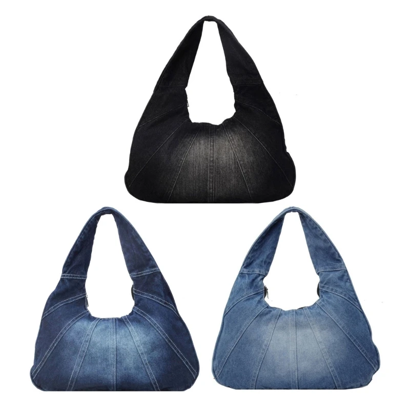 

Women Armpit Bag Denims Shoulder Bag Handbag All-matching Underarm Bag for Daily