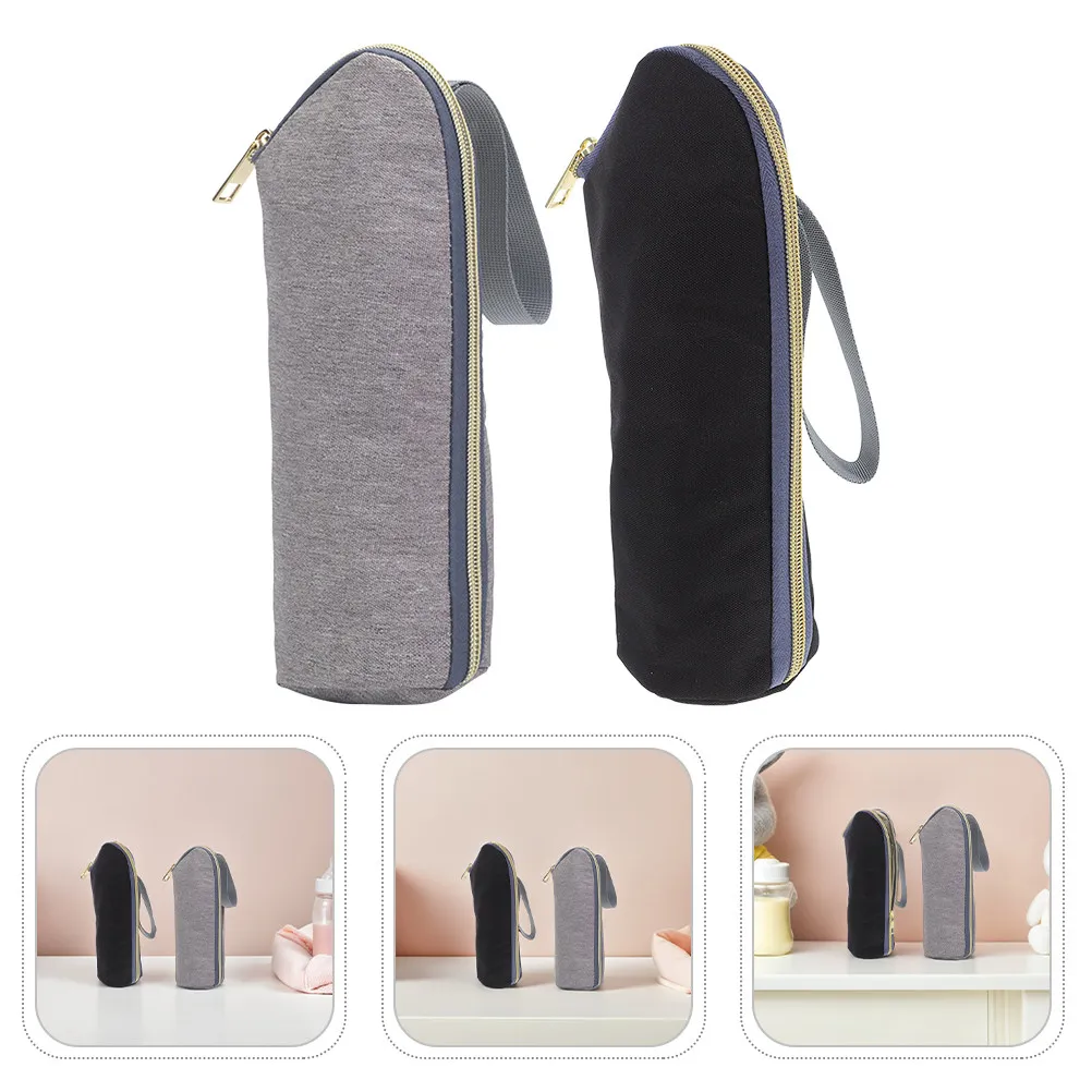 2Pcs Baby Bottle Insulation Sleeve Thermal Milk Bottle Cooler Bag for Nursing Mom Travel Stroller Strap Breastmilk Storage