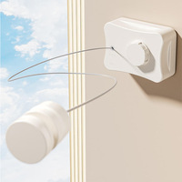 HeMu Invisible clothesline without hole drilling clothes drying artifact rope indoor bathroom telescopic balcony wire rope frame