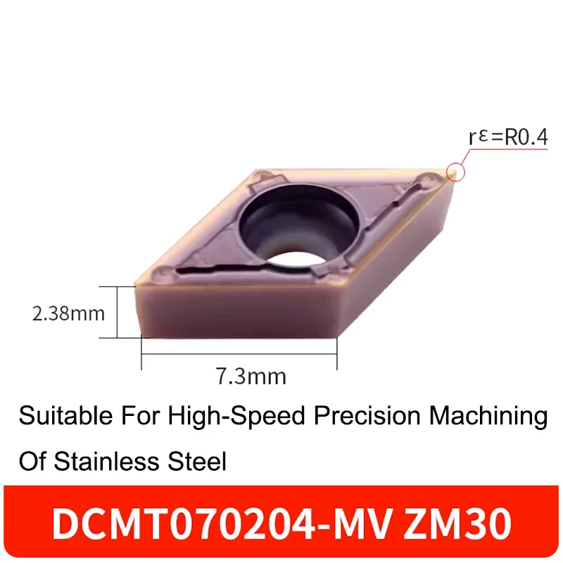 Diamante DCMT070204 inserto per tornitura CNC in carburo cementato per uso in alluminio rame tornio lavorazione dell'acciaio inossidabile resistenza all'usura