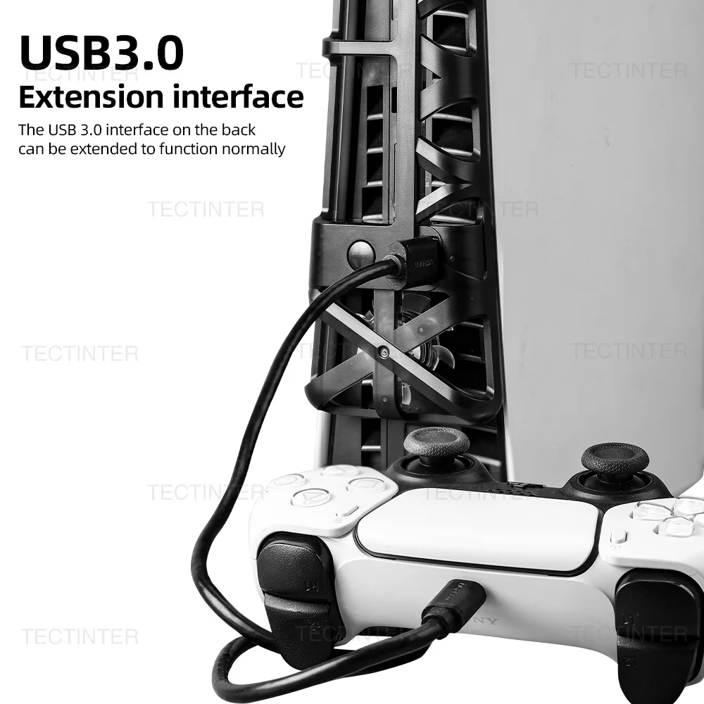 لمراوح التبريد النحيفة PS5، مروحة تبريد للبلاي ستيشن 5، إصدار قرص نحيف/رقمي مع منفذ USB 3.0 لملحقات PS5