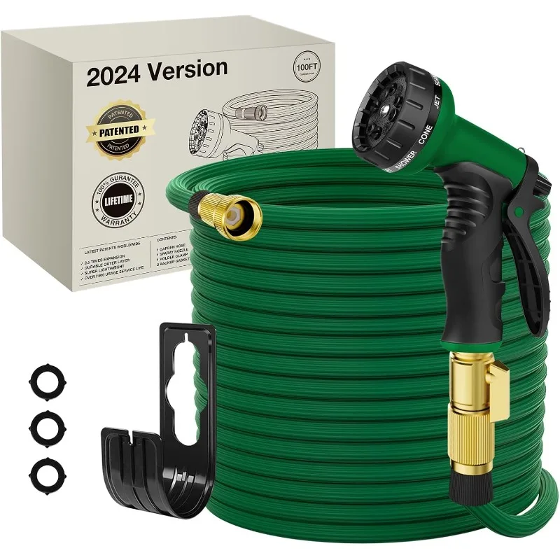 Lefree Garden Hose 100ft, Expandable Garden Hose Leak-Proof with 40 Layers of Innovative Nano Rubber,2024 Version