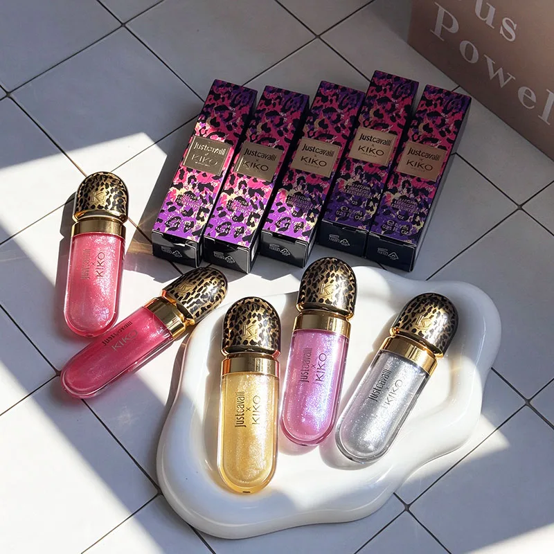 KIKO Original 5 Colors Just Cavalli X Milano 3D Hydra Lip Gloss Rebel Edition Lasting Non-stick Cup Natural Moisturizing Makeup