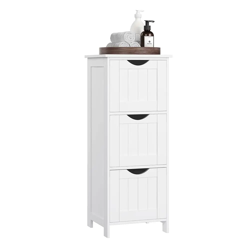 

Bathroom Floor Cabinet, Free-Standing Storage Cabinet With 3 Drawers, 11.8 X 12.6 X 31.9 Hes, For Bathroom, Living Room,