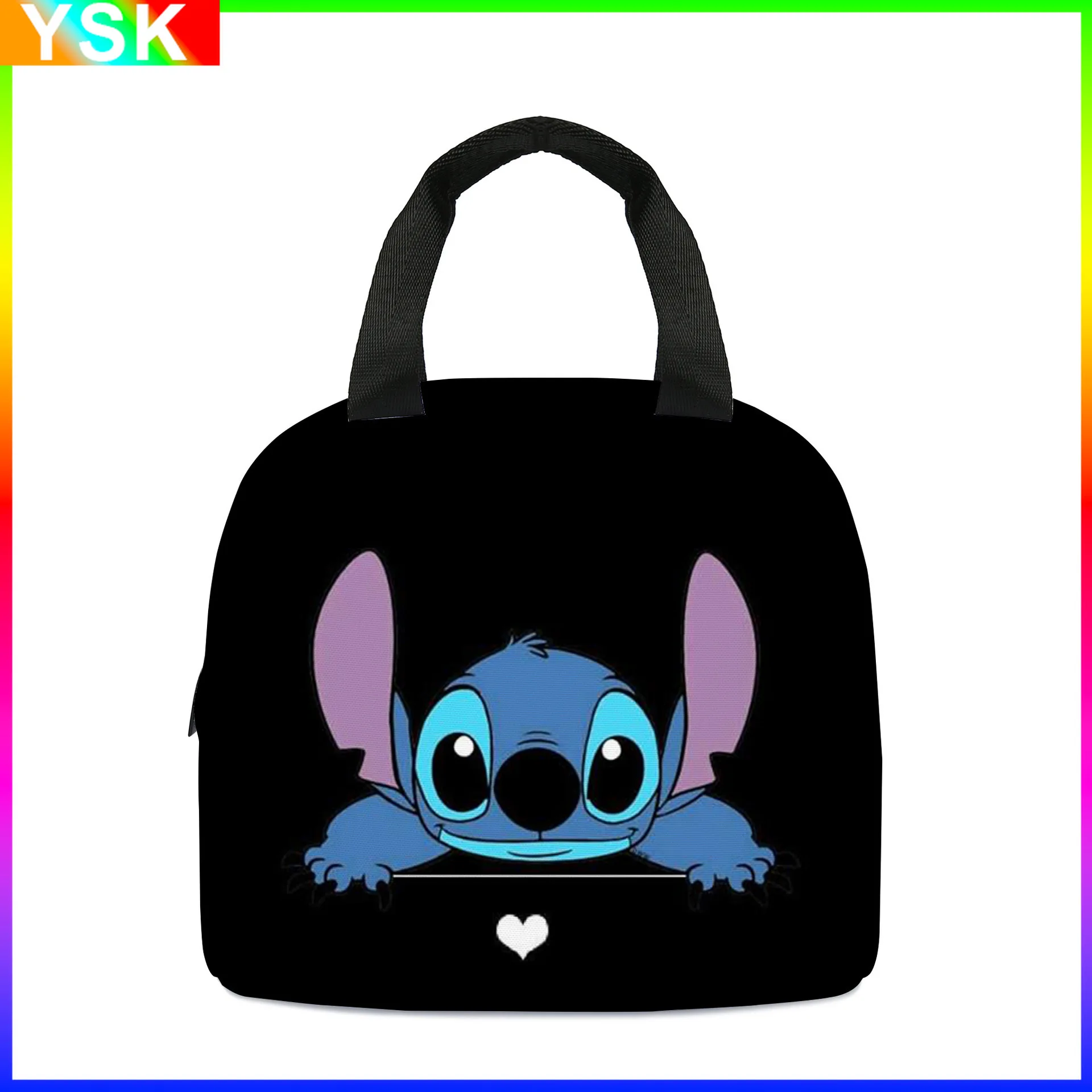 MINISO Cartoon Stitch Stitch Children\'s Lunch Bag Primary School Lunch Box Bag Children\'s Best Gift Cartoon School Bag Mochila