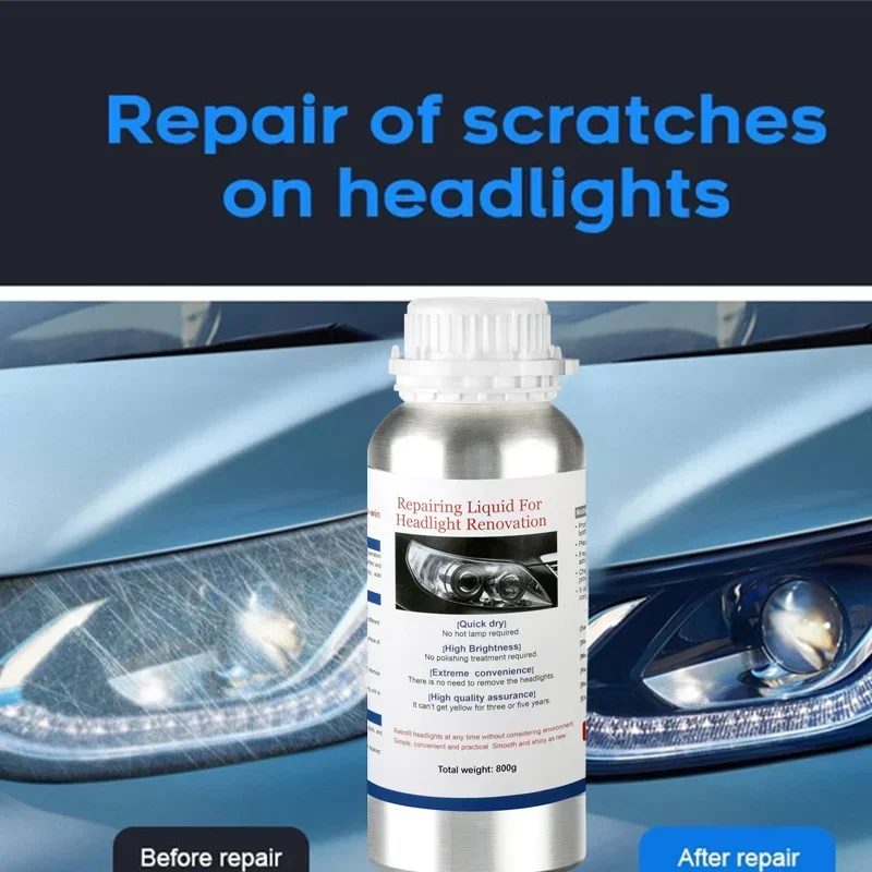 Car Headlight Polishing Liquid Polymer Car Headlamp Renovation Restoration Cleaning Agent 800ML Auto Repair Products