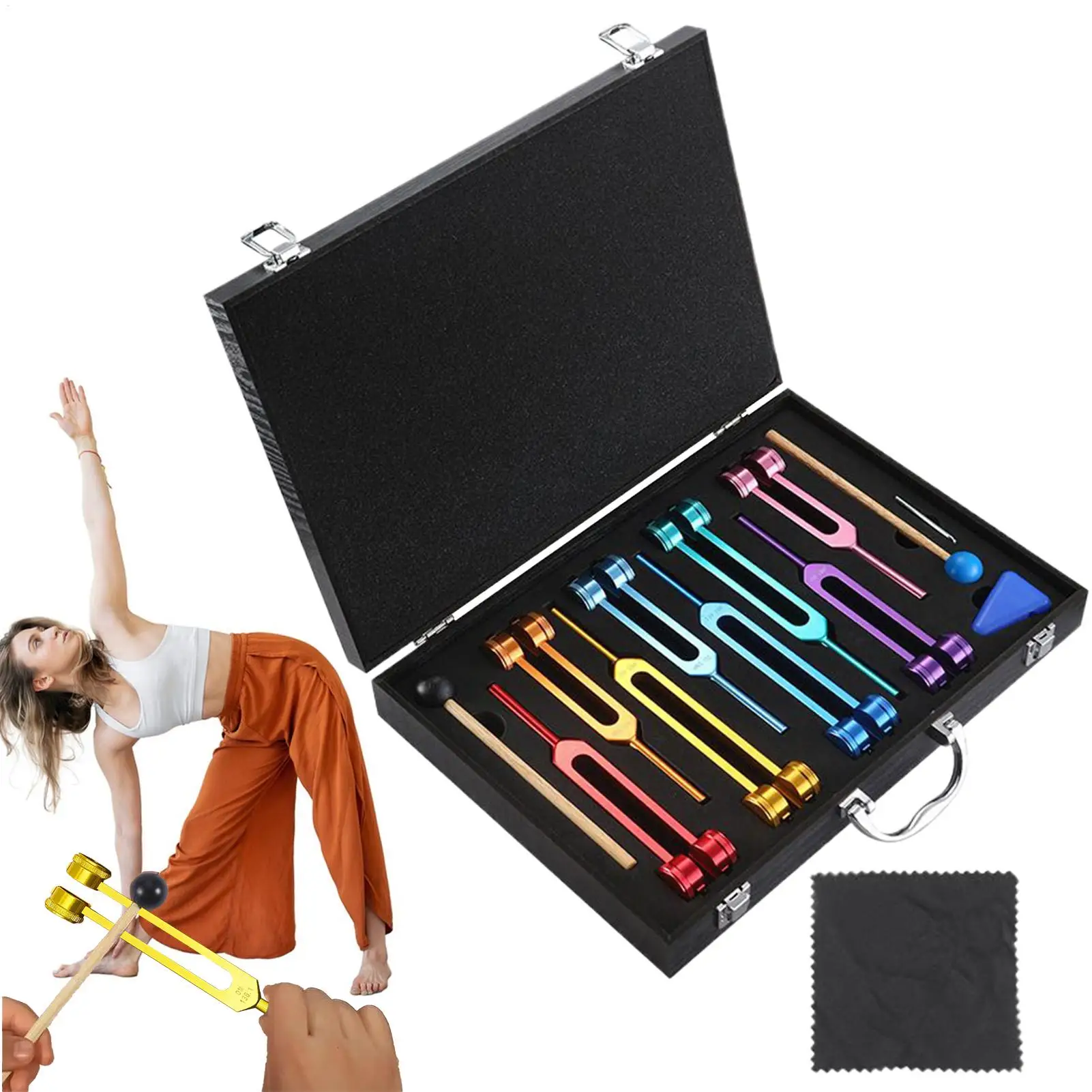 

Tuning Fork Set For Meditation Music Tuning Accessories Portable Long-Lasting Device With Storage Box Kit For Body Reflex Energy