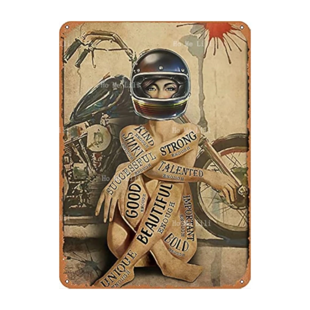 Motorcross Girl Metal Signs Vintage Wall Art Novelty Gift Love Motorcycle Poster Girl Sign Man Cave