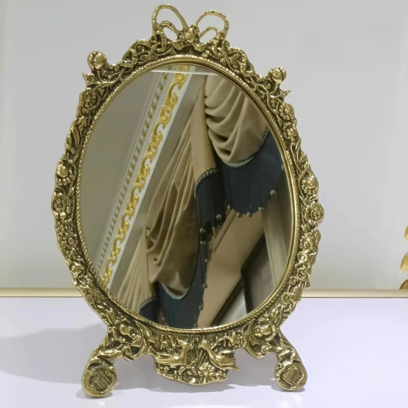 

Girls Wall Mirror Aesthetic Art Make Up Circle Oval Mirror Bathroom Wall Large Dekoratif Aynalar Home Decoration Accessories