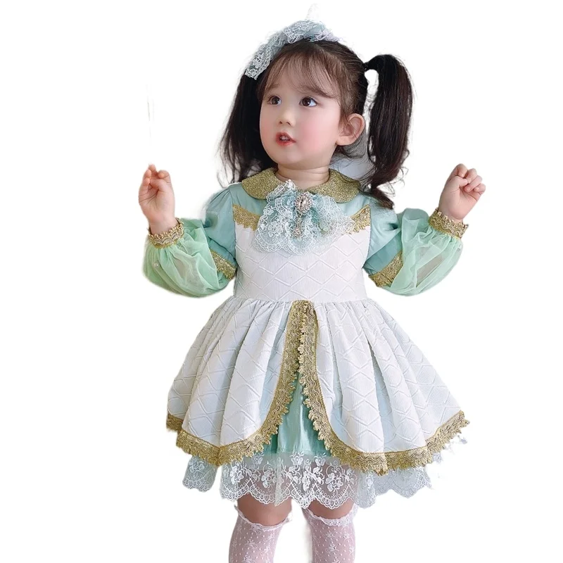 New Spanish Princess Dress Girls Dress Palace Style Birthday Dress Festival Lolita Kids Dresses for Girls Flower Girl Dress