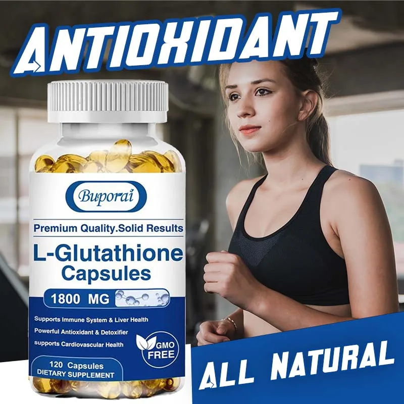 

Капсулы L-Glutathione 1800 мг — очищает и уменьшает пятна и антиоксидант, поддерживает иммунную систему, способствует здоровью кожи.