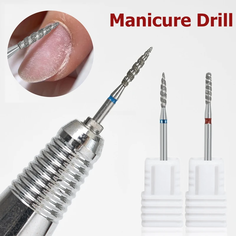 

1Pc/Box Tornado Flame Diamond Nail Drill Bit Milling Cutters Pedicure Diamond Burrs for Electric Polisher Accessories Nail Tools
