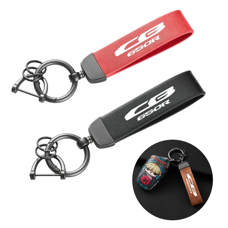 For Honda Cb650r Cbr650r CB CBR 650R 650 R Accessories Motorcycle Color Changing Leather Trendy Brand Keychain