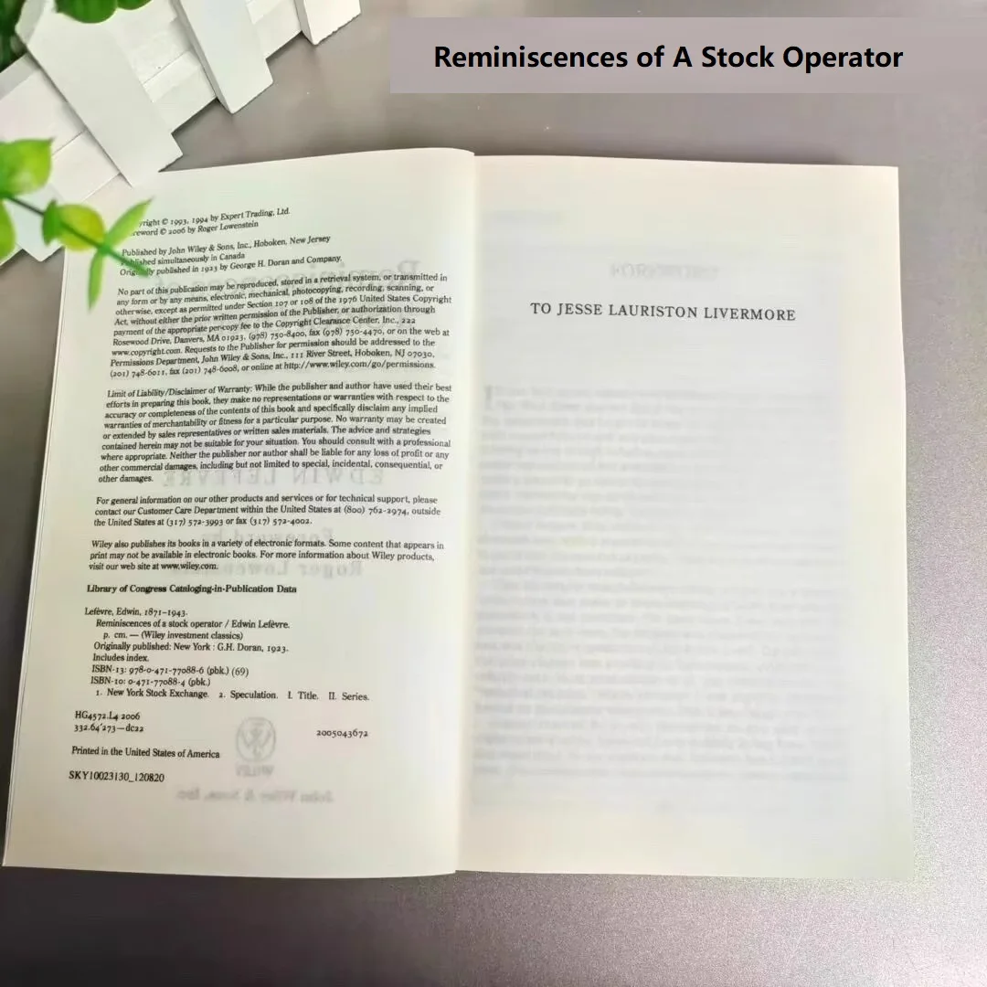 Reminiscences of A Stock Operator By Edwin Lefevre Financial Management Reading English Book