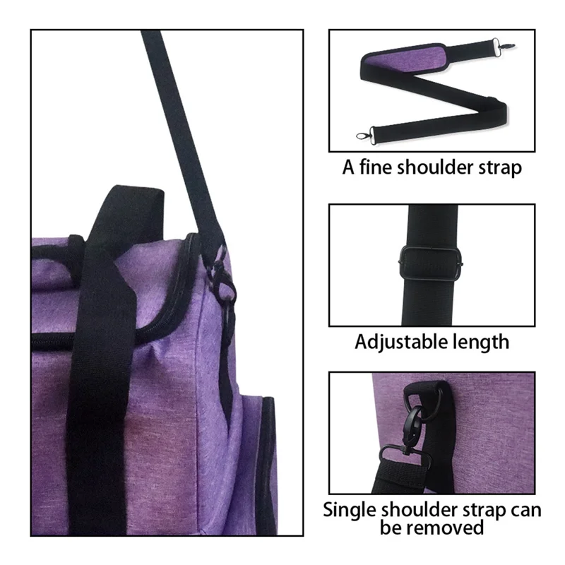 ABQR – sac de rangement de vernis à ongles Portable, sac à main avec bandoulière, séparateur amovible, sac de voyage multi-transport,