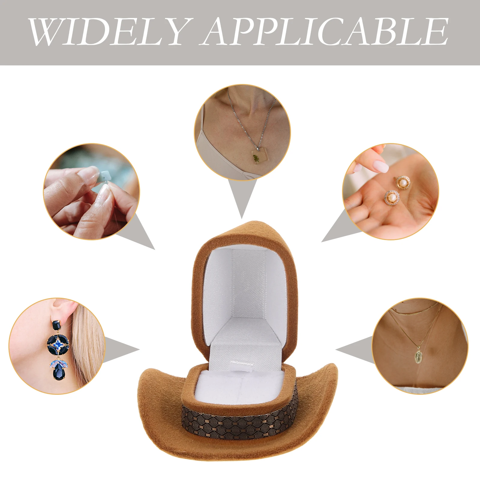 2Pcs Ring Box Jewelry Storage Box Hat Shape for Engagement Wedding Proposal Rings Holder Compact Lightweight Travel Home