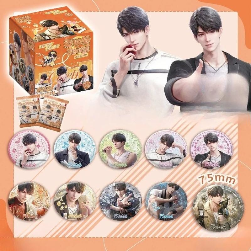 Love and Deep Space Sylus Caleb Bar Corner Box Hochwertige Cartoon-Figur-Peripheriegeräte 75 mm Weißblech-Brosche Blind Draw-Abzeichen