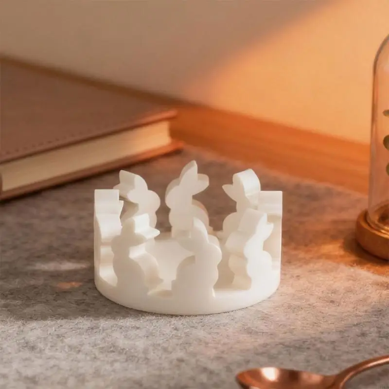 2025 New Decorative Candlestick Mold Rabbit Epoxy Casting Silicone Mold for DIY Crafts Home Decors Holder Resin Mold