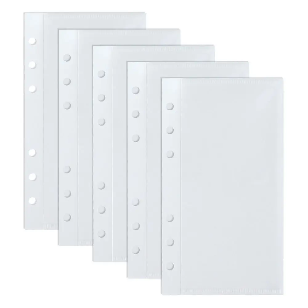 

5pcs A6/A7 Binder Folders Inner Page 6 Hole PP Idol Photo Card Holder Colorful Budget Sheet Loose Leaf Inside Paper