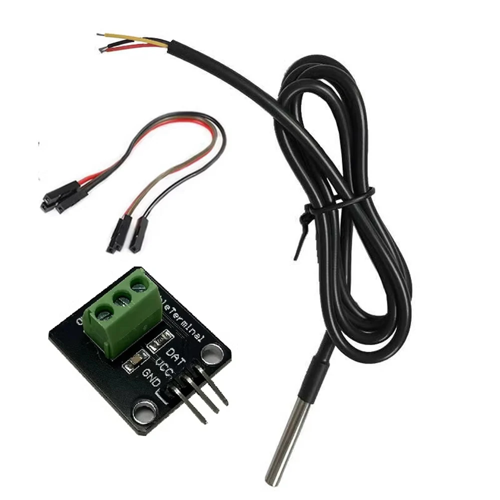 1set 3V-5.5V Temperature Sensor Module Pluggable Terminal Waterproof Temperature Sensor For Soil Temperature Detection