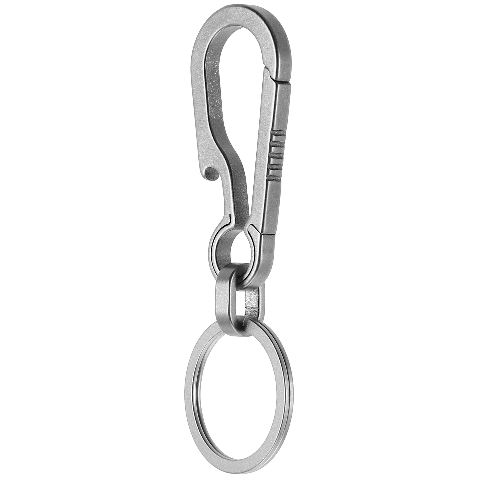 

Simple Titanium Alloy Keychain for Men and Women Waist Ring (bottle Opener Style) Keyring Carabiner Clips Quick Release