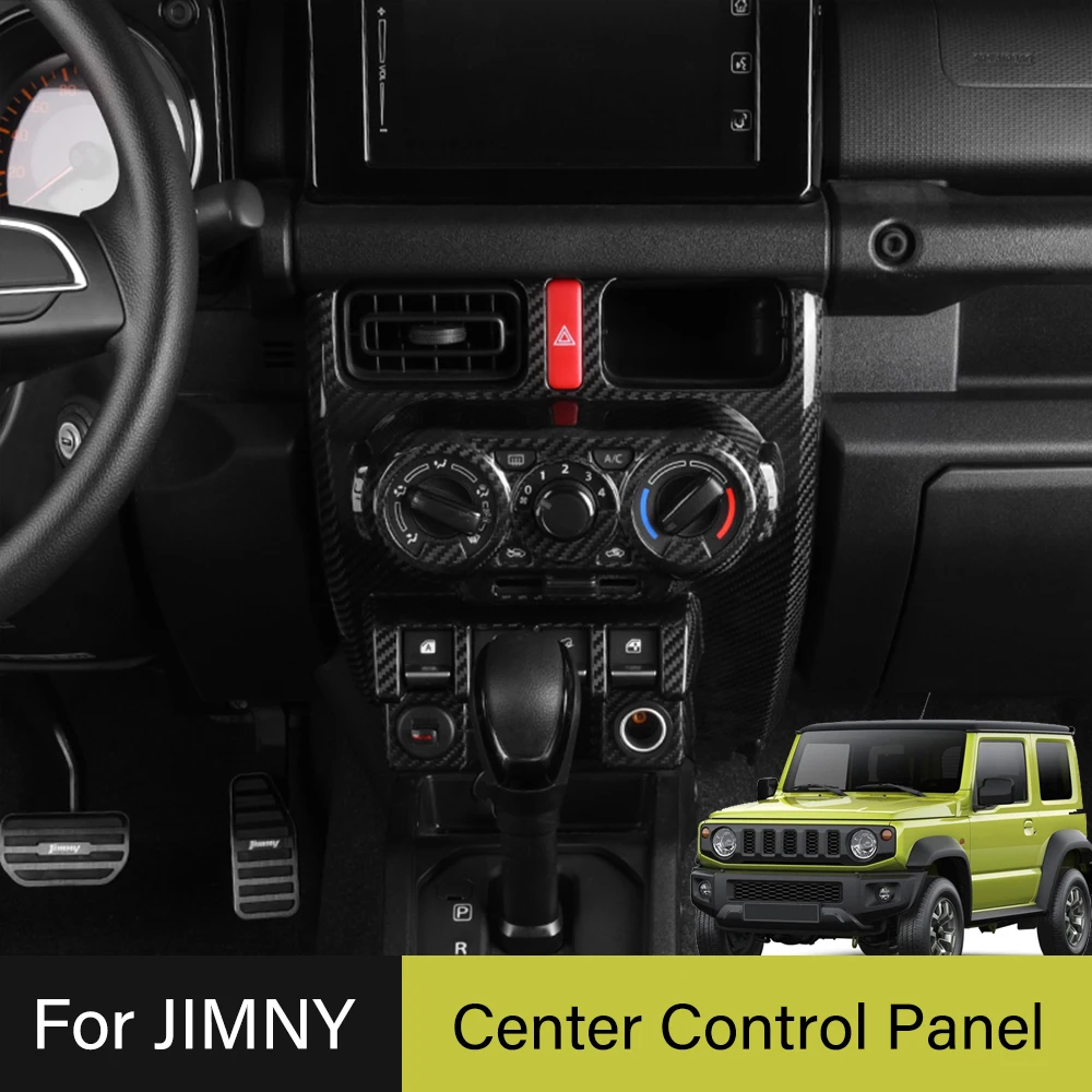 Real Carbon Fiber For New For Suzuki Jimny JB64 / JB74 Center Control Button Panel Sticker Cover Decoration Car Styling Interior