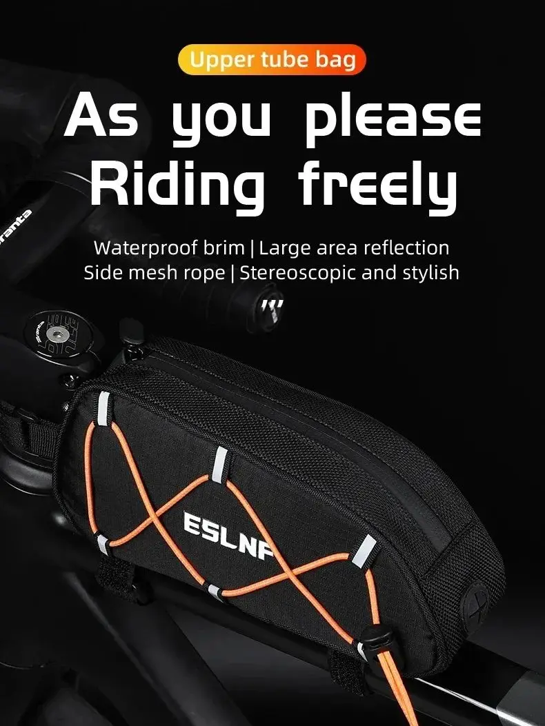 AliExpress ESLNF Bicycle Bag Rainproof Cycling Reflective Bag Top Front Tube Frame Bag Large Capacity MTB Road Bicycle Accessories