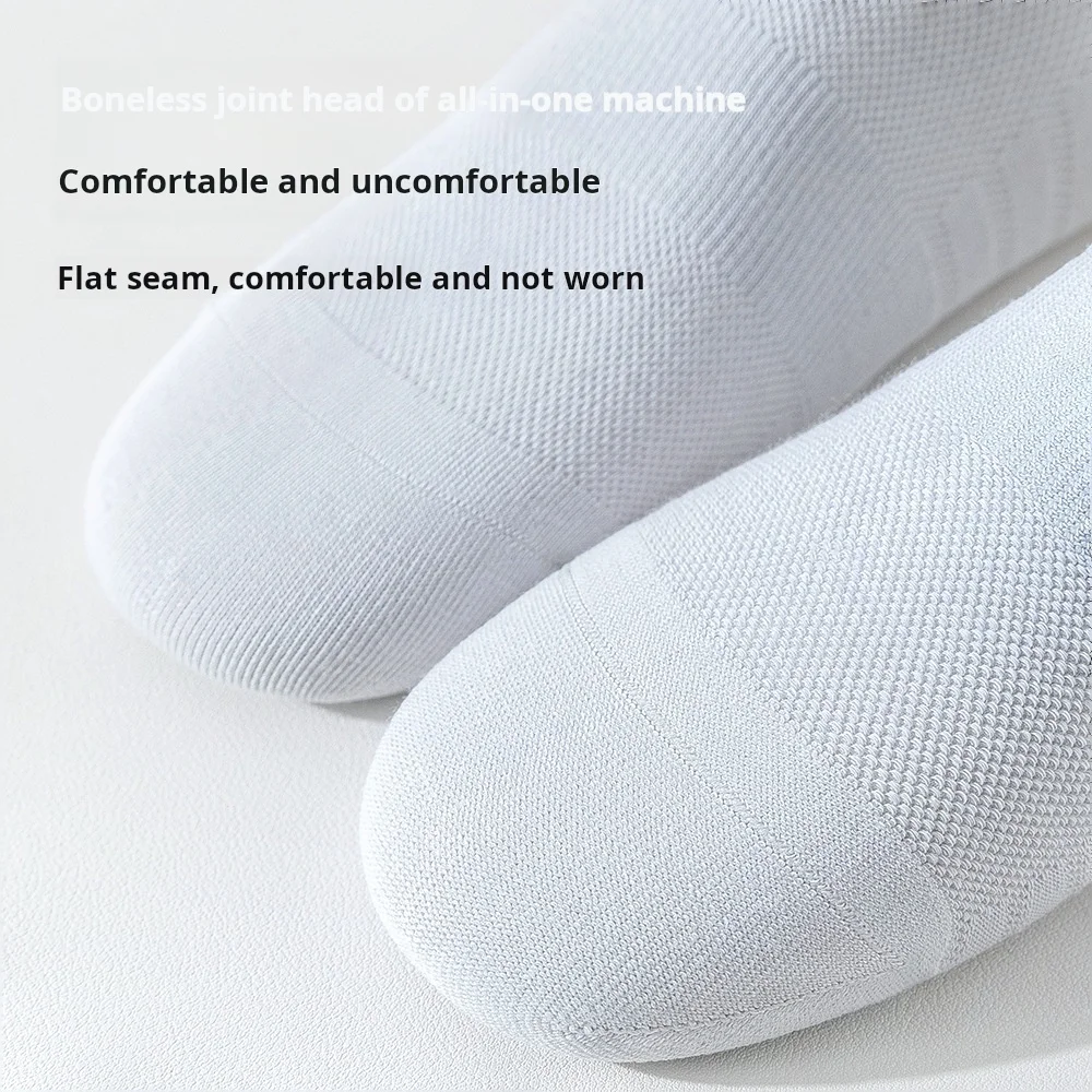 Men's Summer Mesh Cotton Socks Striped Combed Cotton Sweat Absorbent and Breathable Boneless Ankle Sports Socks