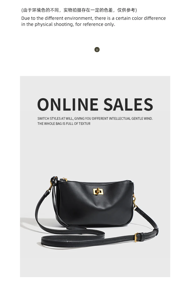 Luxuriöse Damen-Schultertasche aus Spaltleder - Klassische Paris Tote-Handtasche, Einfache Umhängetasche mit Metallschnalle – Detail 8