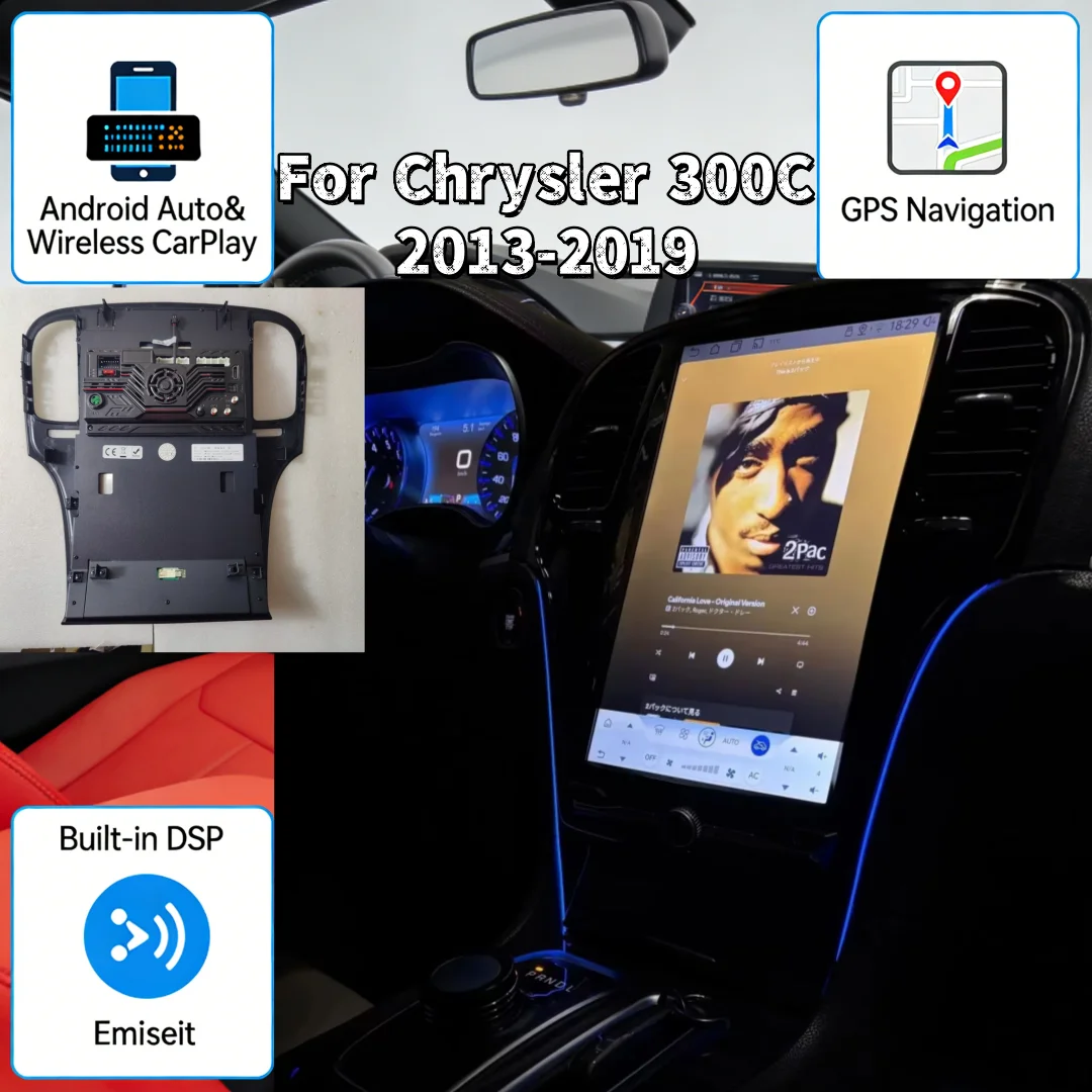 

M 14.5INCH Car Radio Vertical Screen For Chrysler 300C 2013-2019 Carplay Android Auto GPS Navigation Multimedia Player Head Unit