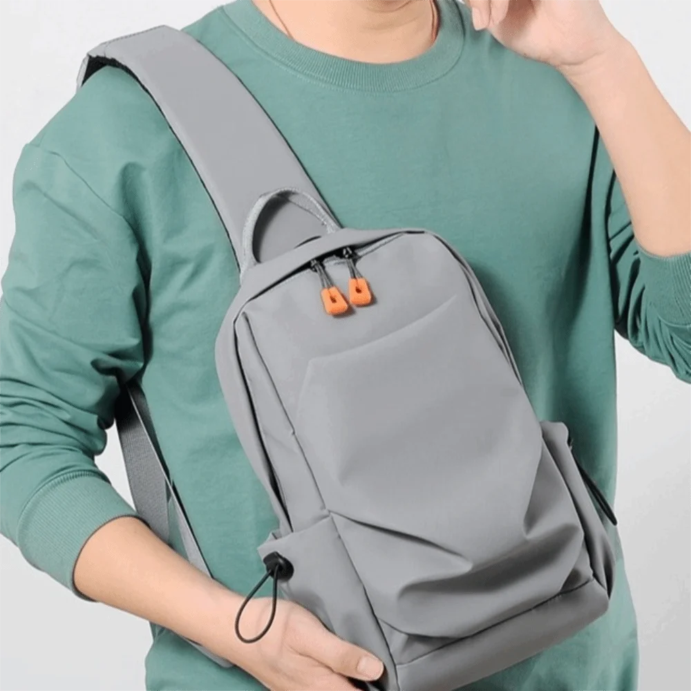Sac de poitrine respirant pour hommes, chargeur Usb, sangle réglable, sac à bandoulière d'extérieur, minimaliste, grande capacité, sac de sport, travail
